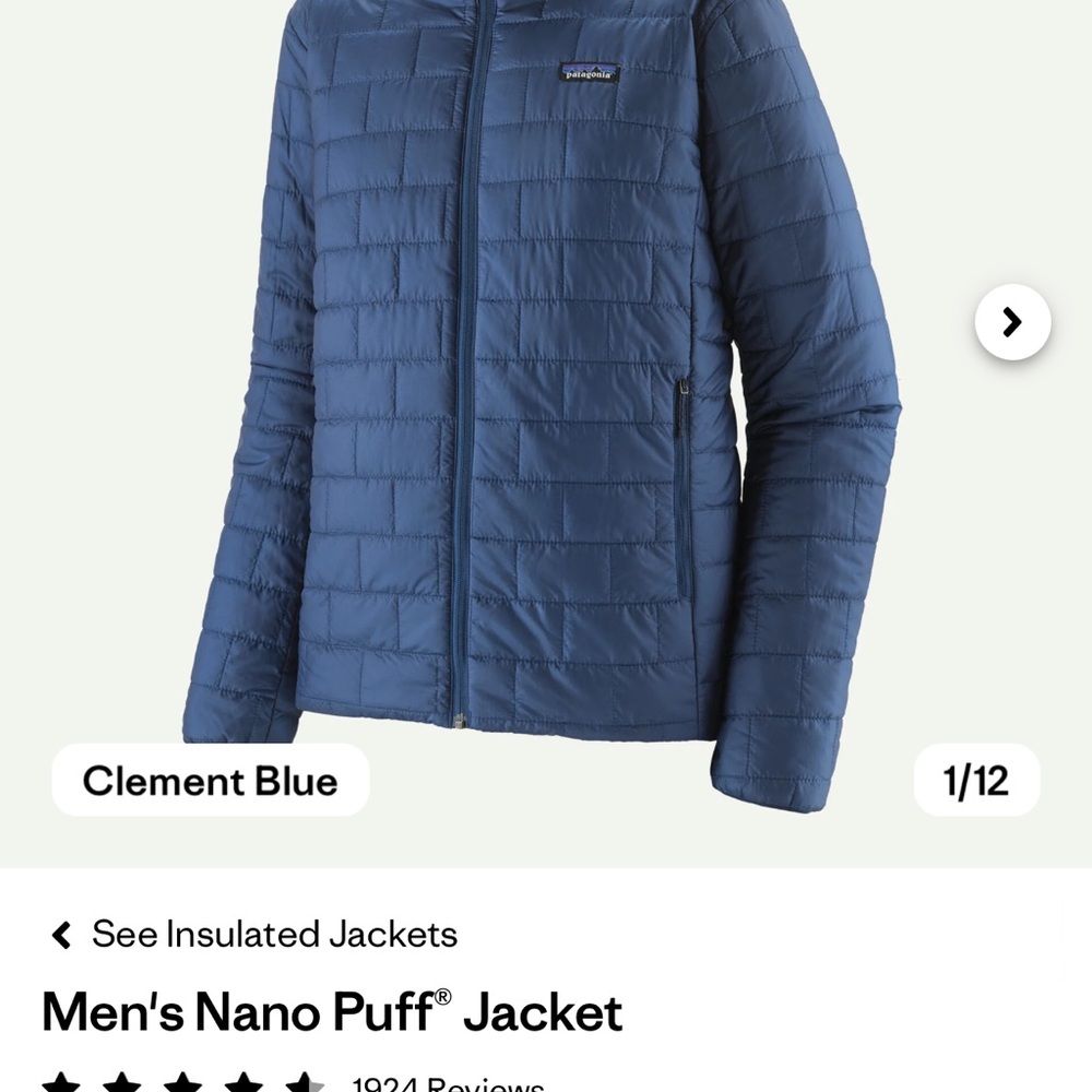 Patagonia Men's Dark Blue Puffer Jacket - Picture 3 of 8